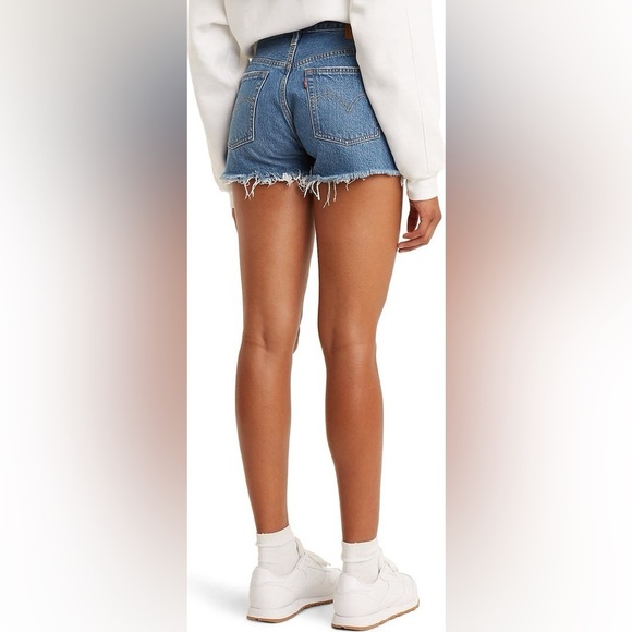 Levi’s 501® Original Cutoff High Rise Shorts With Shredded Hems And Button Fly - Picture 2 of 13